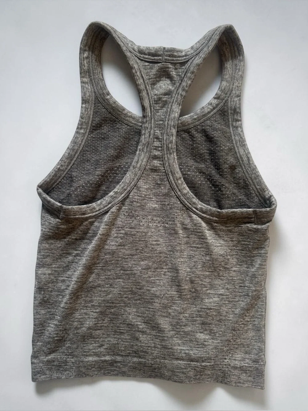 Lululemon Seamless Racerback Run Gym Athletic Crop Tank Top Heather Women Gray 2